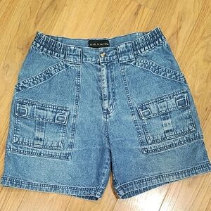 croft & barrow Light Blue Denim Cargo Shorts for Men